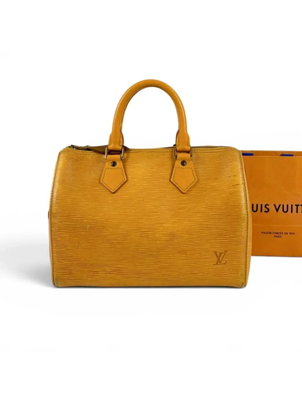 Louis Vuitton Speedy 25 Mini Boston Bag Epi Leather Yellow